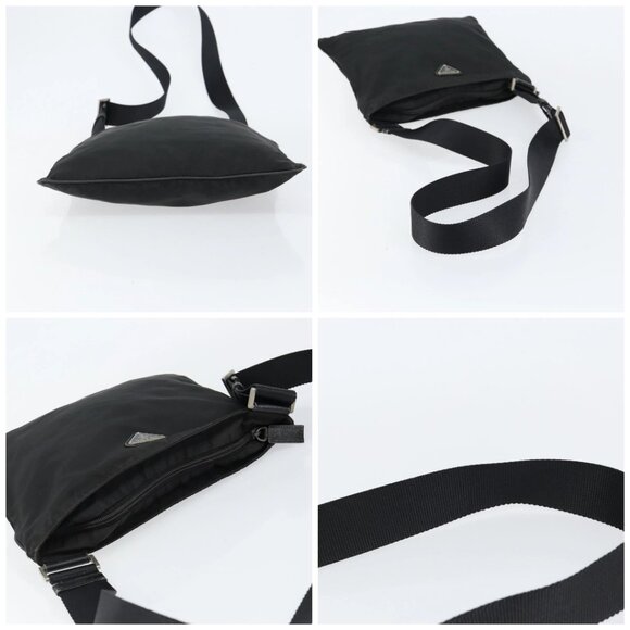 PRADA Shoulder Bag Nylon Black Silve - Picture 15 of 16